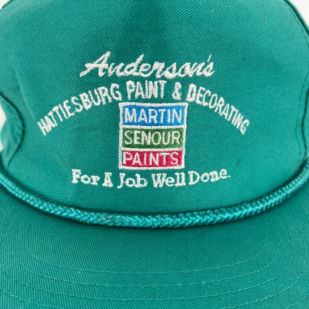 90s aqua trucker hat Andersons Hattiesburg Paint 1990s vintage - Picture 4 of 7